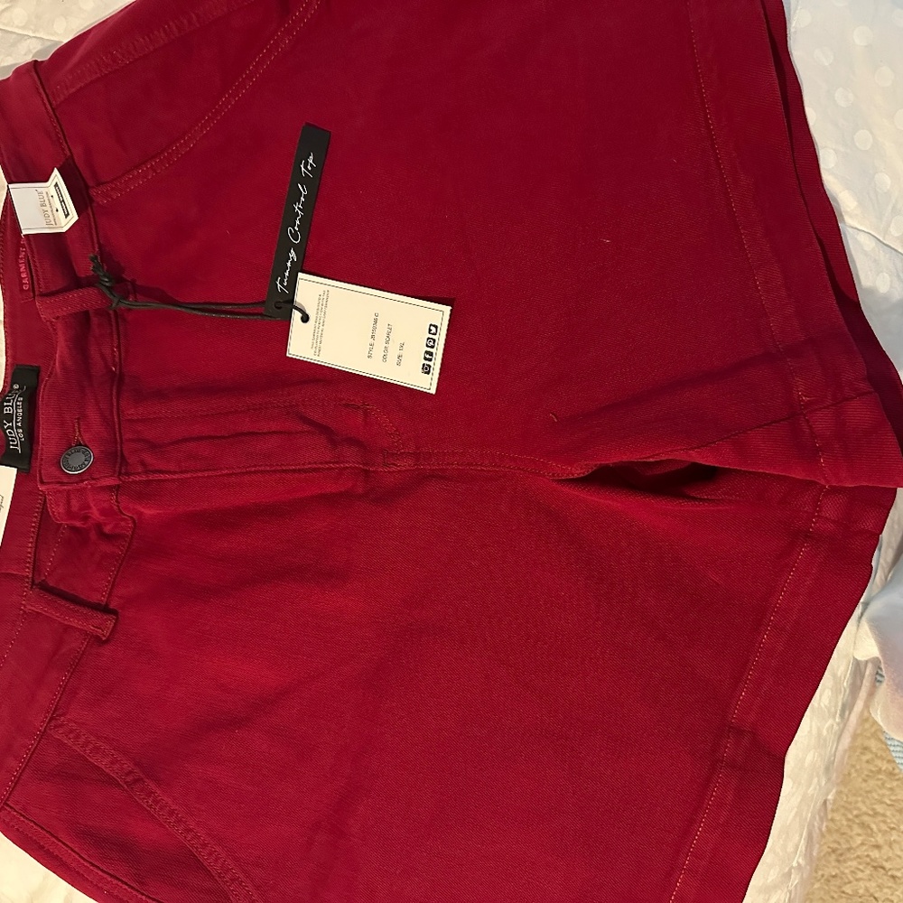 Plus size Judy Blue Ruby Heart Pocket Tummy Control Shorts